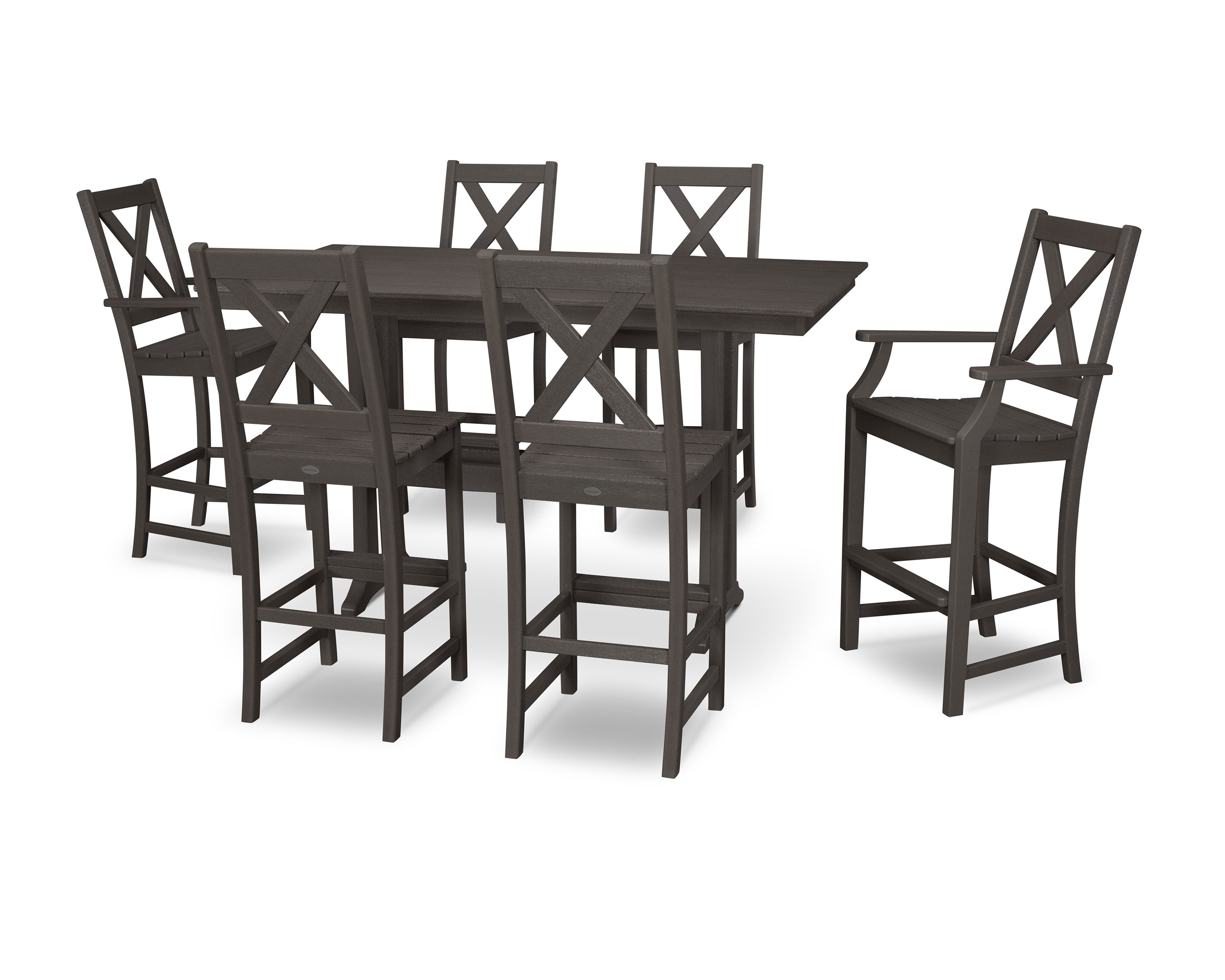 Braxton 7-Piece Farmhouse Trestle Bar Set