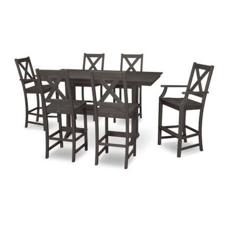 Braxton 7-Piece Farmhouse Trestle Bar Set