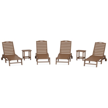 Chaise 6-Piece Set Wheels