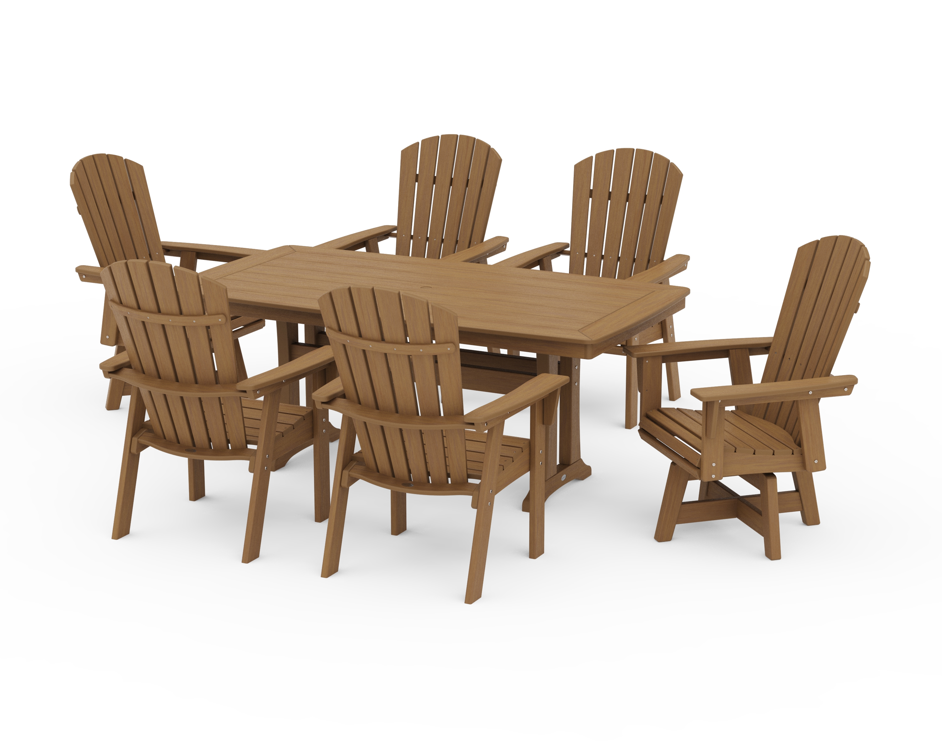 Adirondack Swivel Chair 7-Piece Dining Set