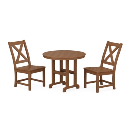 Braxton Side Chair 3-Piece Round Dining Set