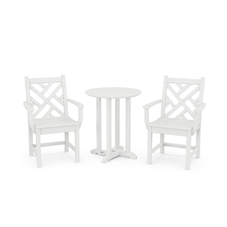 Chippendale 3-Piece Round Bistro Dining Set