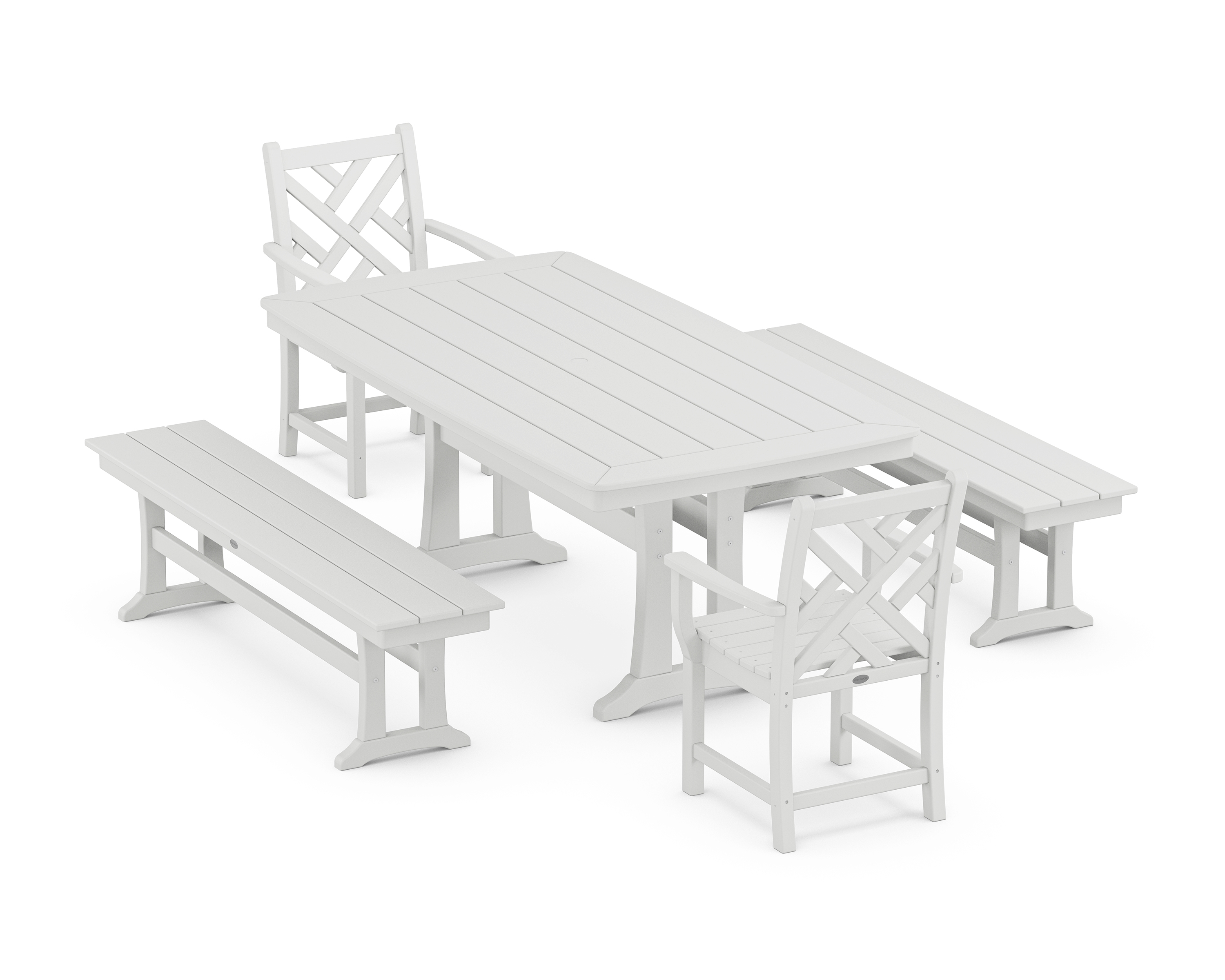 Chippendale 5-Piece Dining Set With Trestle Legs