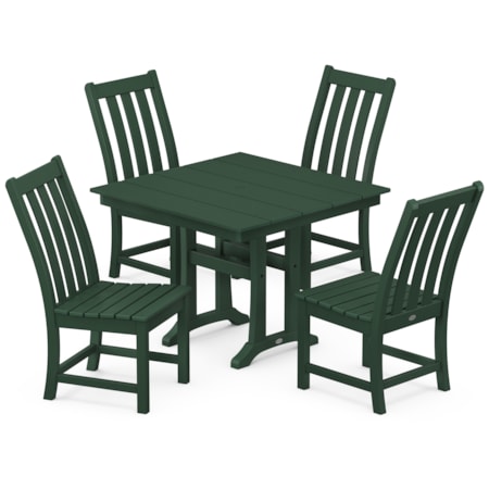 5-Piece Trestle Side Chair Dining Set