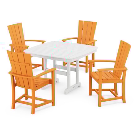 Quattro 5-Piece Dining Set With Trestle Legs