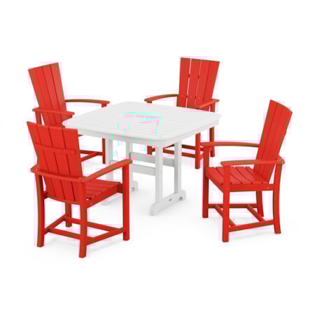 Quattro 5-Piece Dining Set With Trestle Legs