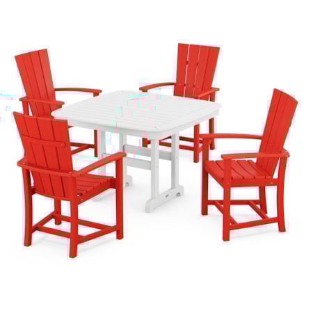Quattro 5-Piece Dining Set With Trestle Legs