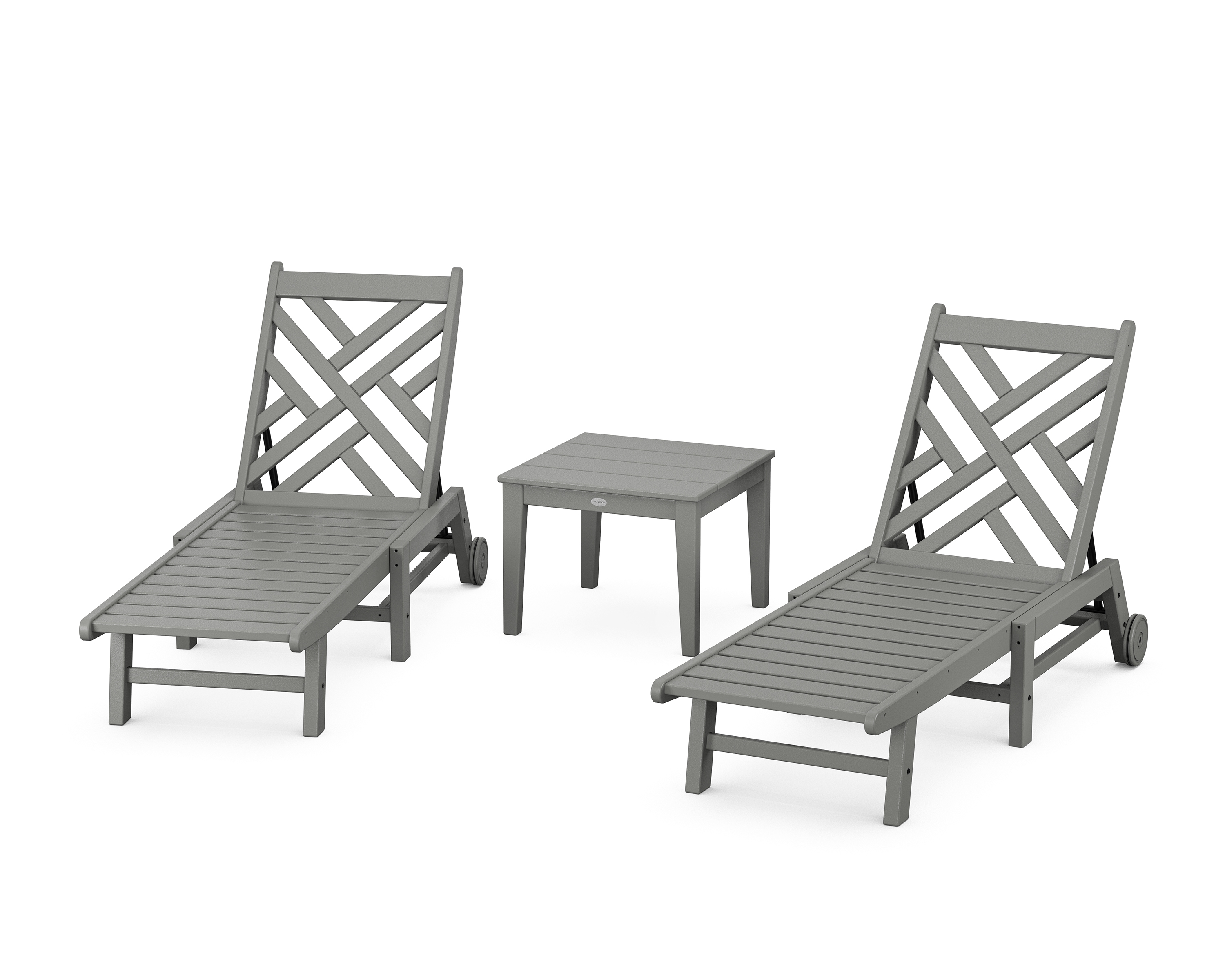 Chippendale 3-Piece Chaise Set With Wheels