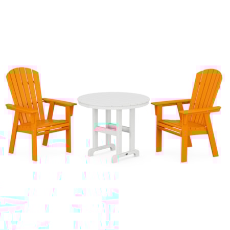 Nautical Adirondack 3-Piece Round Dining Set