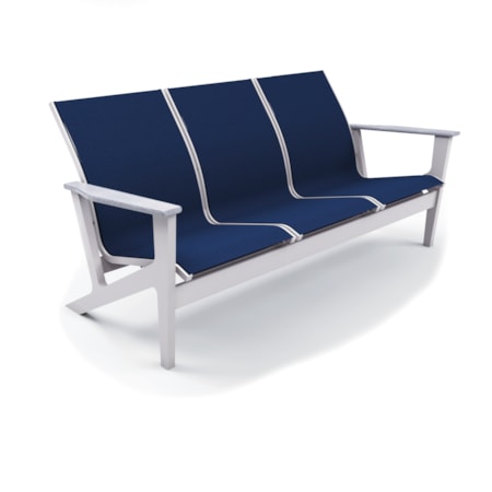 Chat-Height Sling Sofa w/Rustic Arms