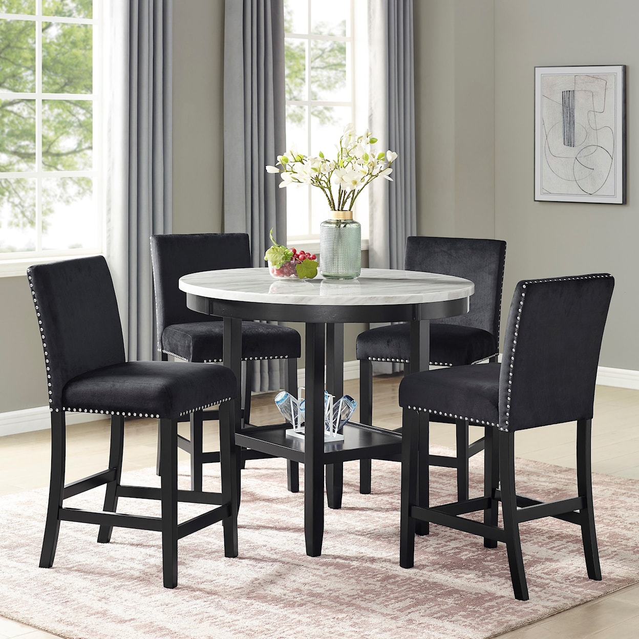 Crown Mark Lennon Table & 4 Chairs