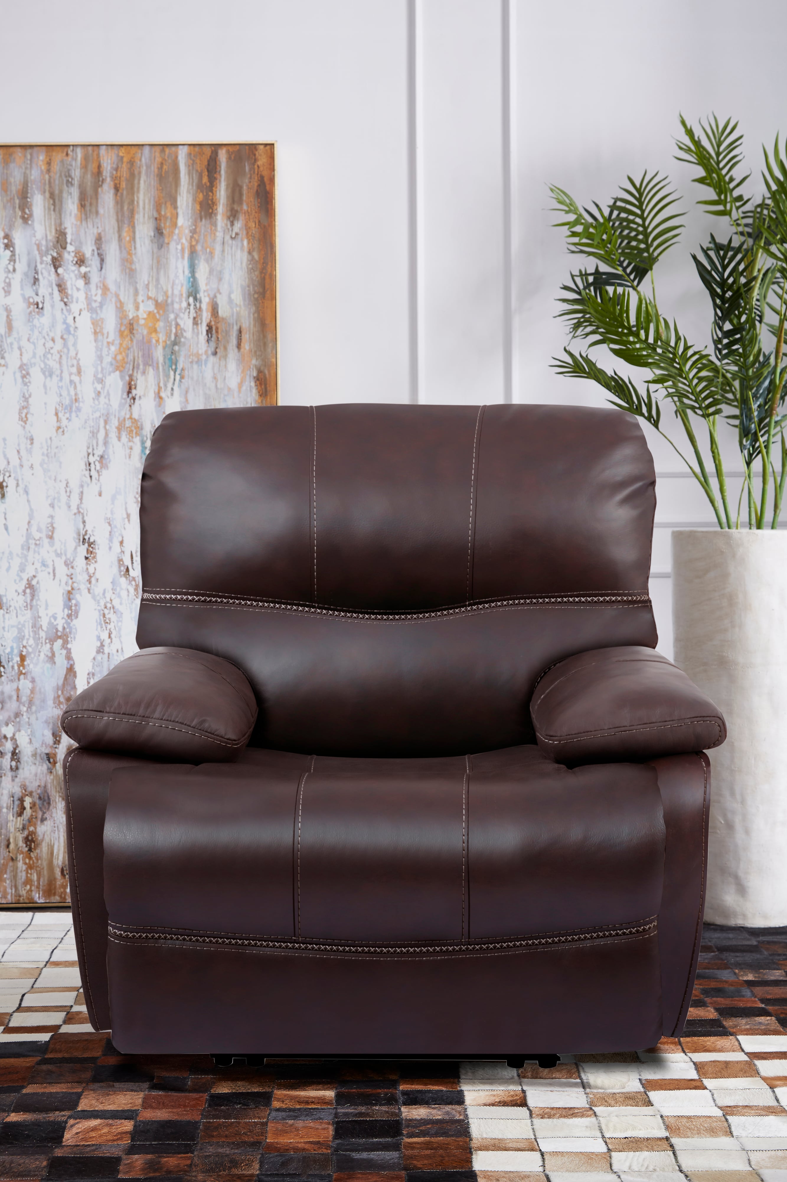 70306 LEATHER MATCH POWER RECLINER W/ ZERO GRAVITY