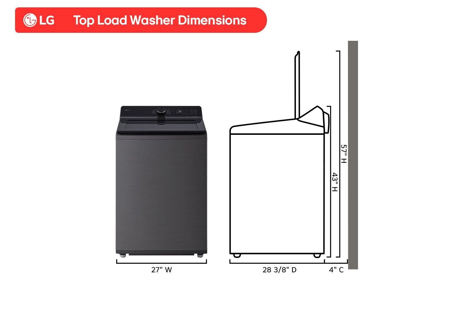 LG Appliances Laundry 5.0 cu. ft. Top Load Washer in Black