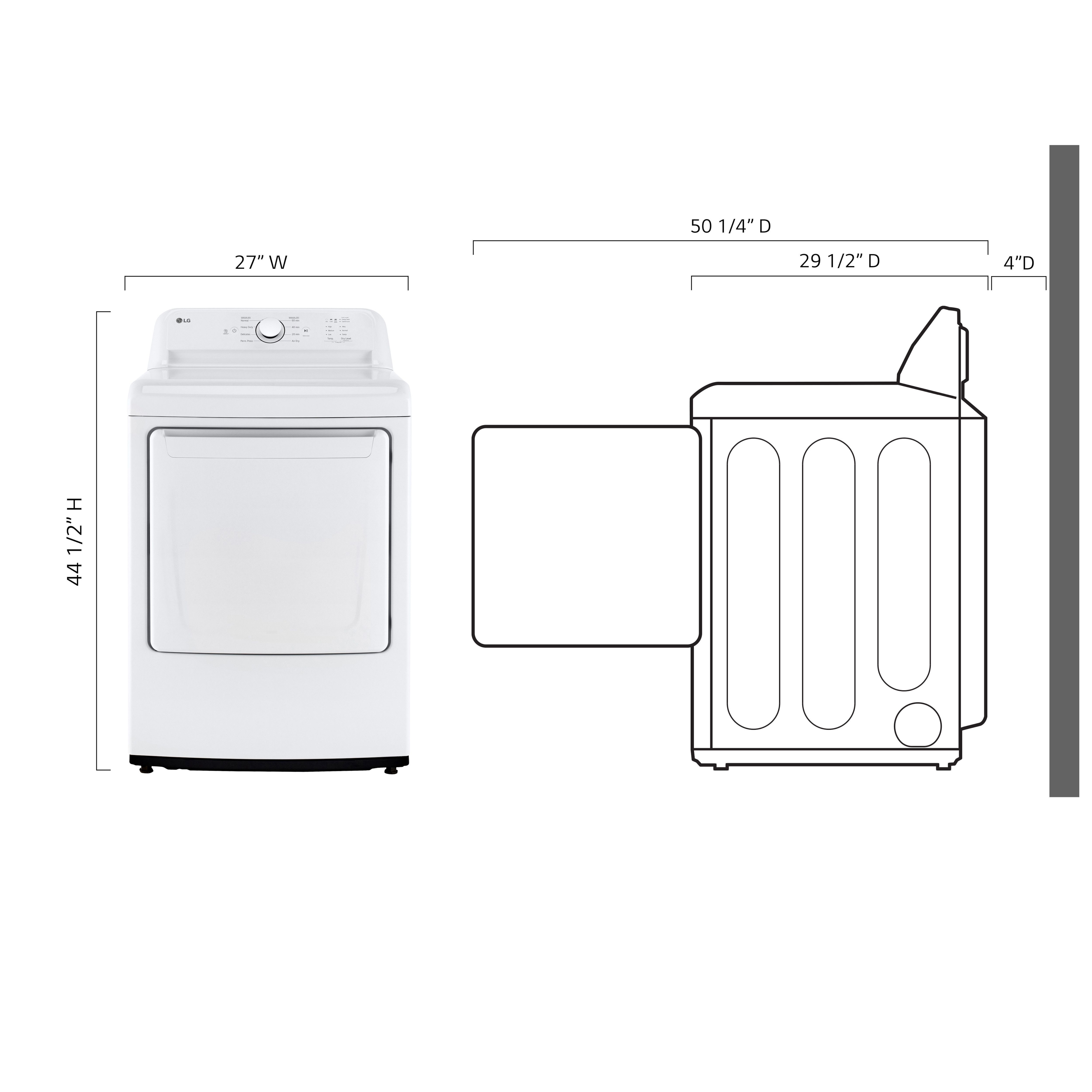 LG Appliances Laundry 7.3 cu. ft. Electric Dryer in White