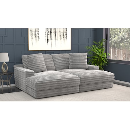 2-Piece Sectional Pit Chaise Sofa