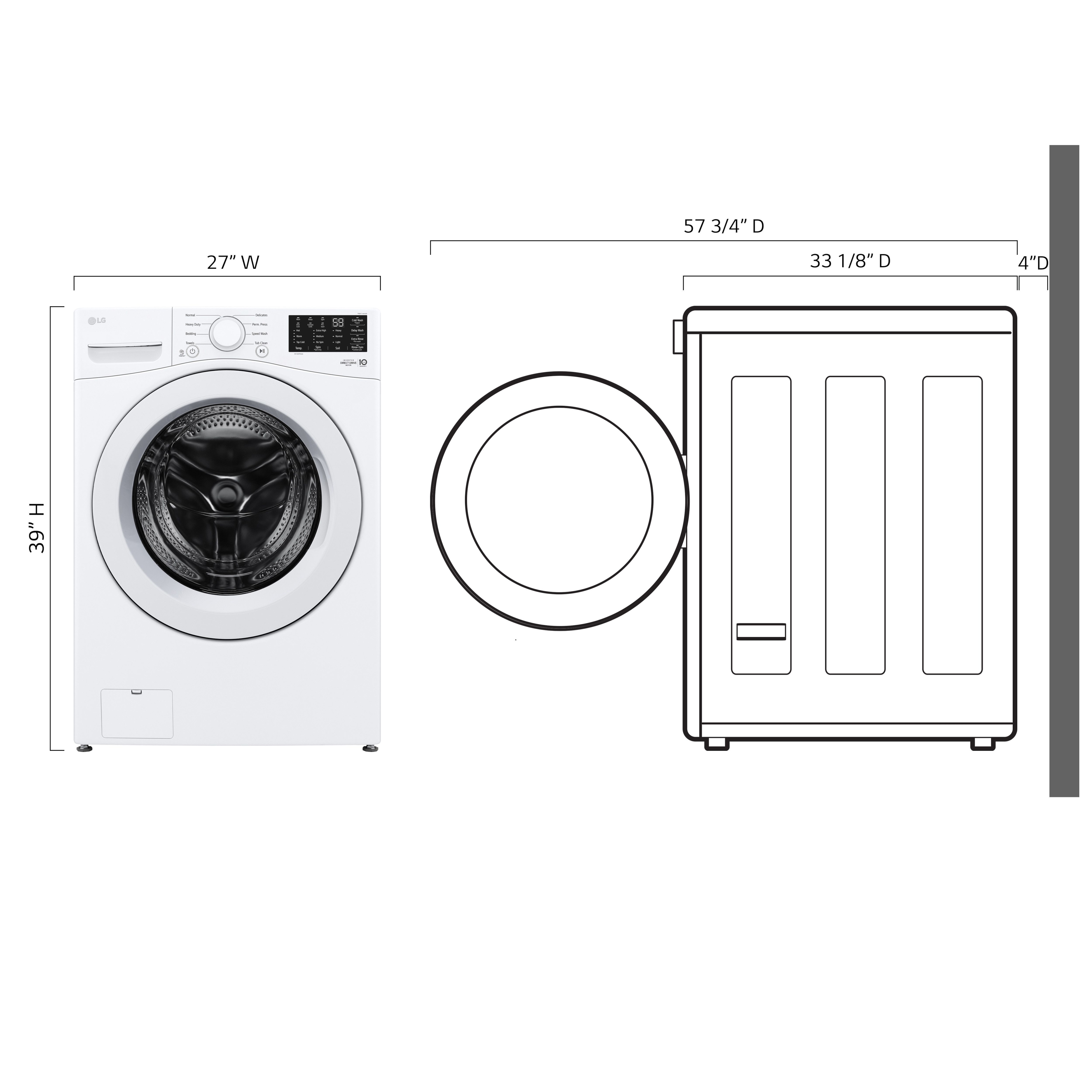 LG Appliances Laundry 5.0 cu. ft. Front Load Washer in White