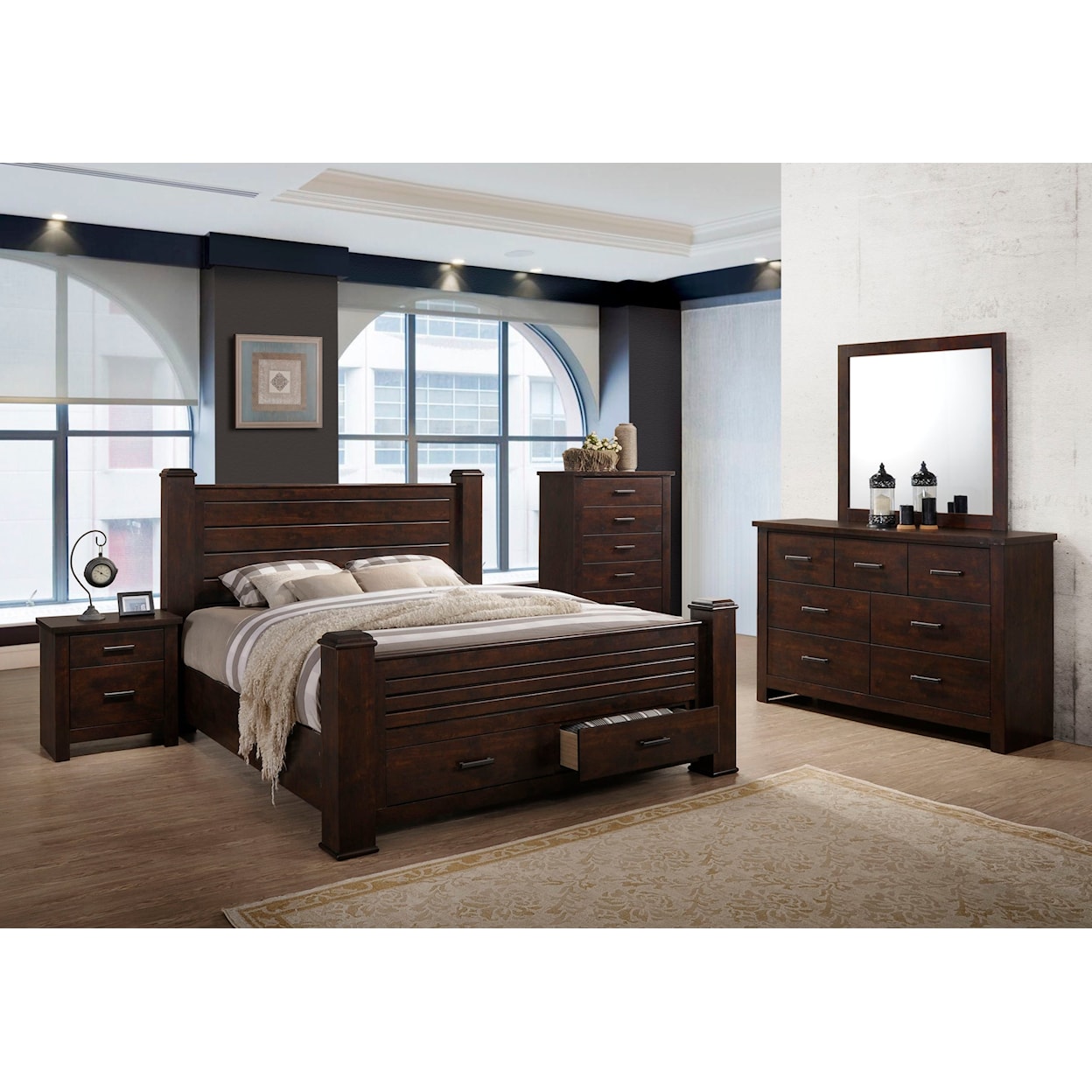 Lifestyle Mason King 4-Piece Storage Bedroom Set