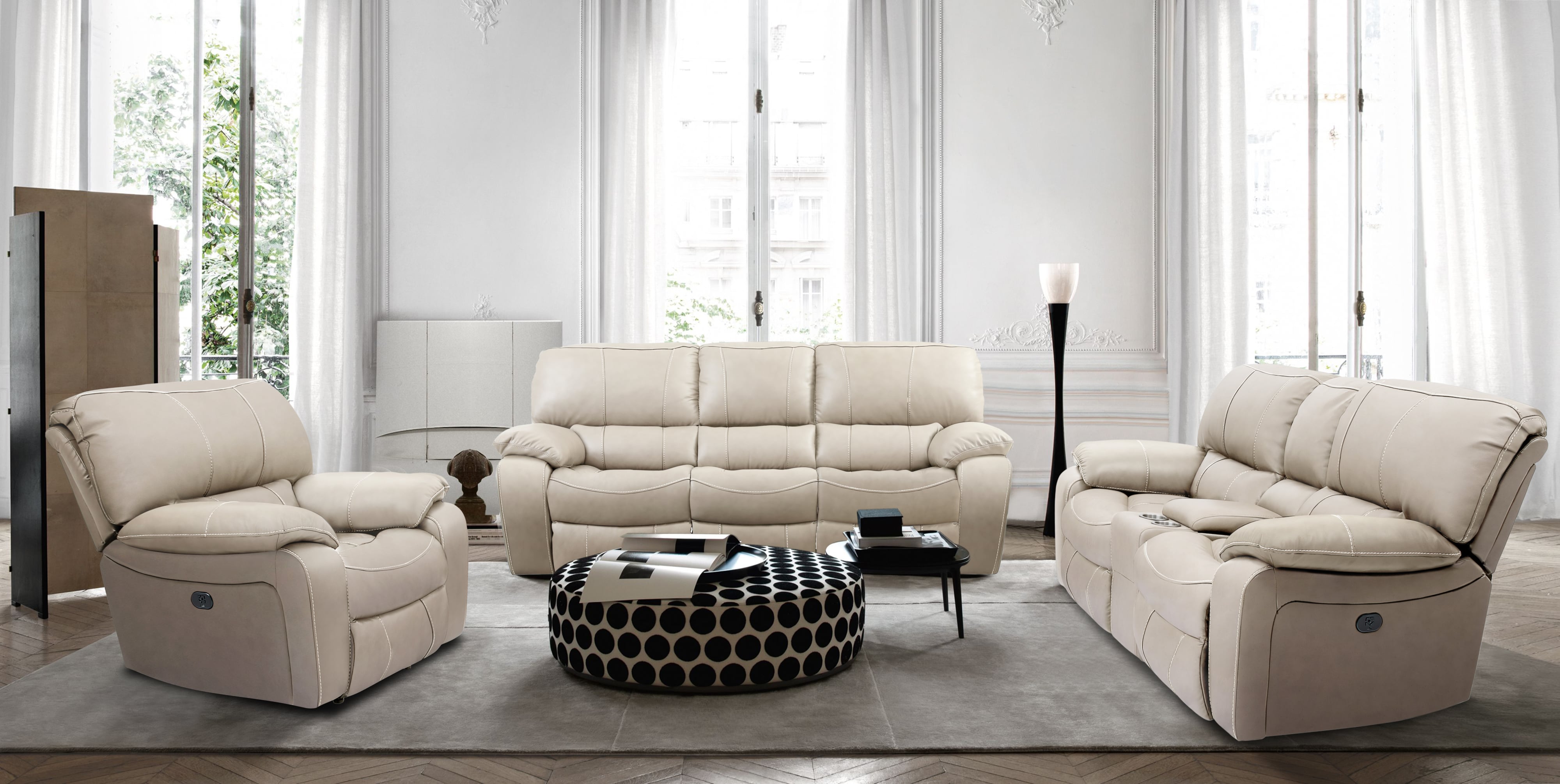 Cheers UX8625M Dual Leather Reclining Loveseat