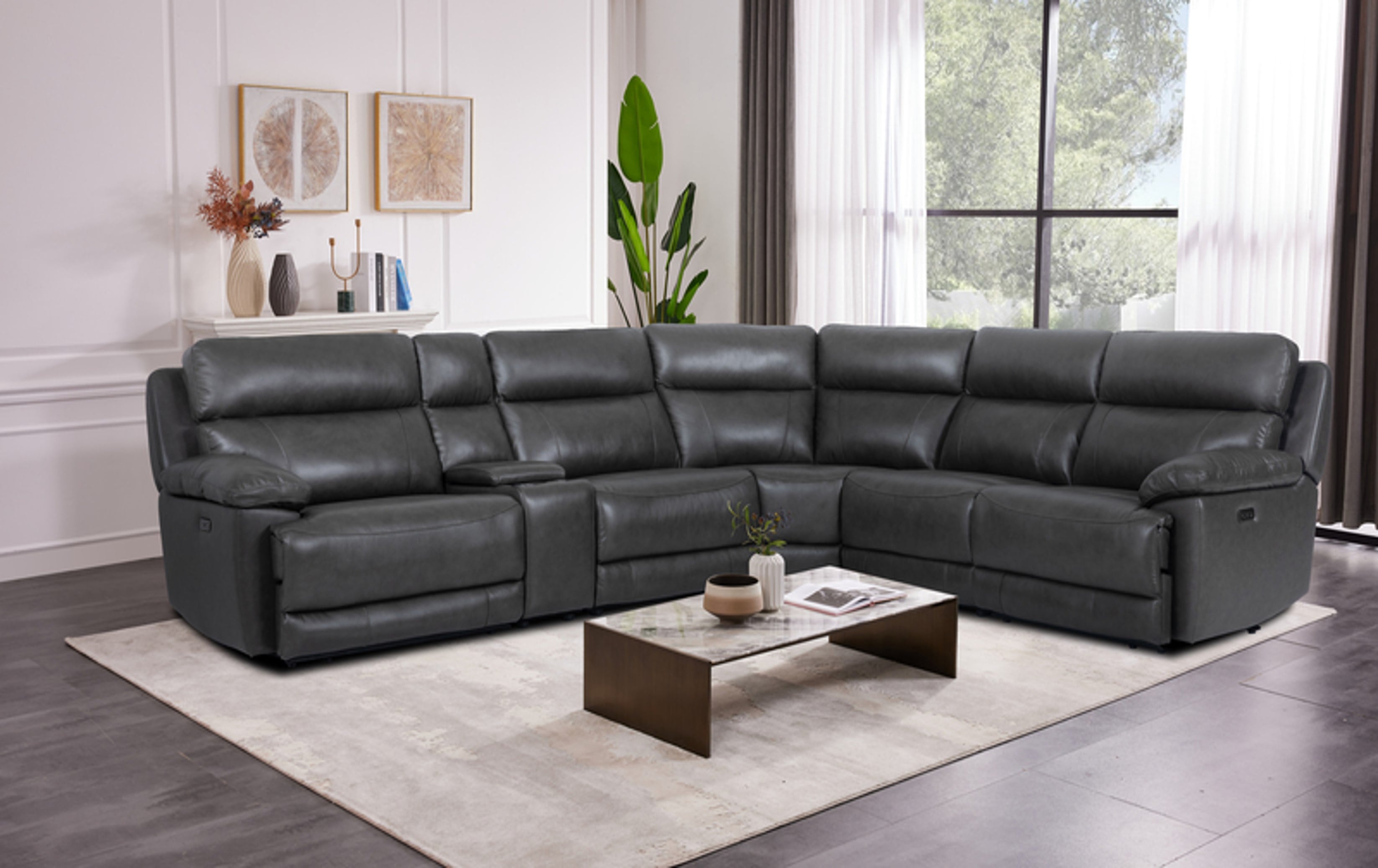 6-PC Leather Sectional