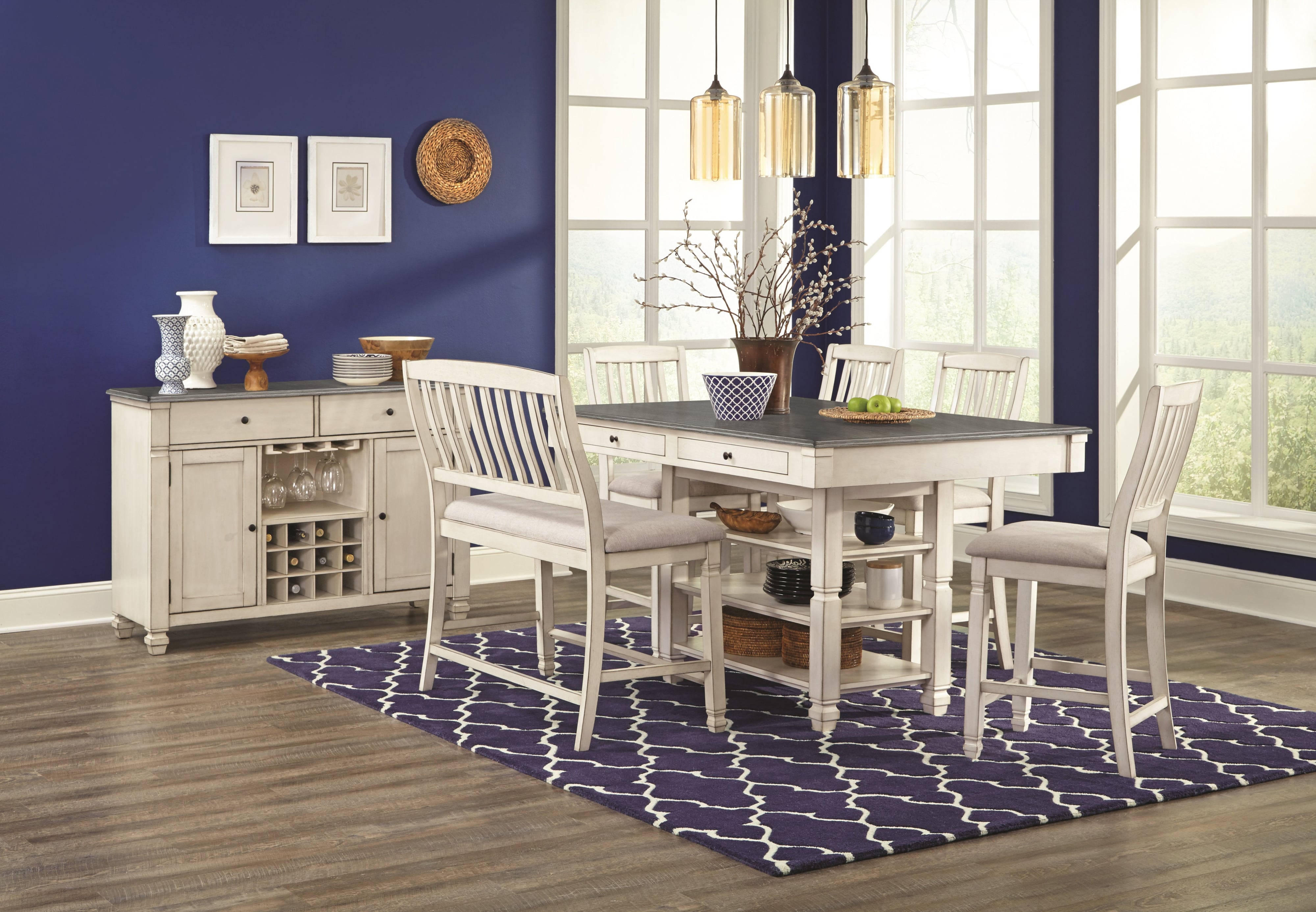 ★ Private Bar Counter Set Homcom Counter Height Bar Table Set for 4, Square Kitchen
