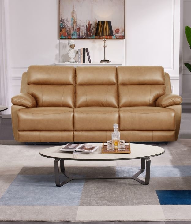 Power Leather Reclining Sofa
