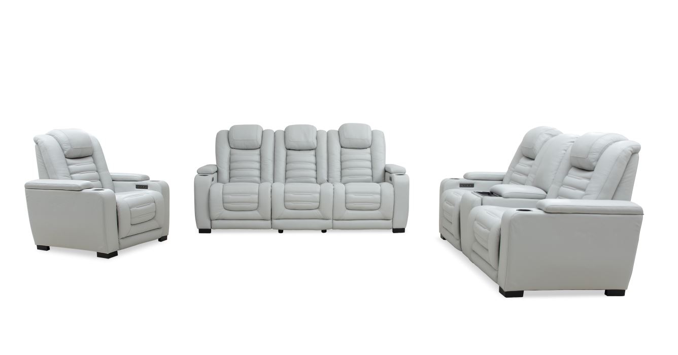 Power Reclining Leather Loveseat