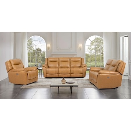 Dual Reclining Leather Power Loveseat