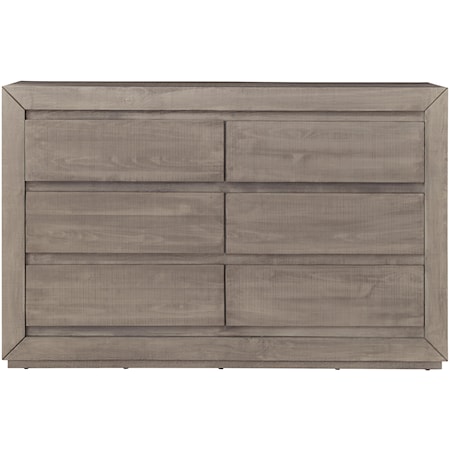 Transitional 6-Drawer Double Dresser