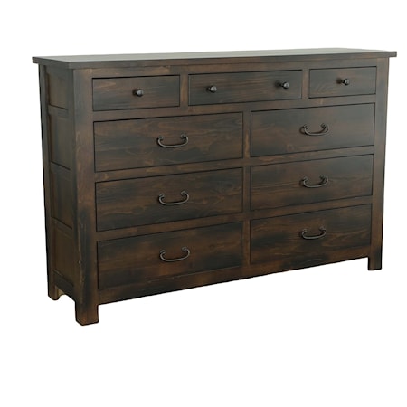 Traditional 9 Drawer Dresser with