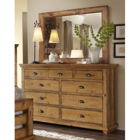 Drawer Dresser and Mirror