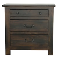 Transitional 3-Drawer Nightstand