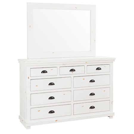 Drawer Dresser and Mirror