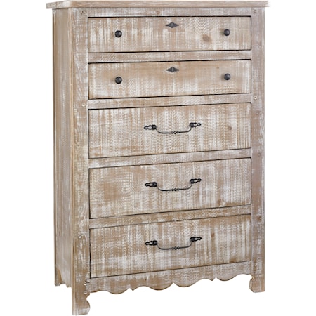 Traditional Bedroom Chest with Hand-Applied Chalk Finish
