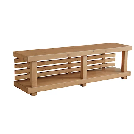 Transitional 82" TV Console with Slat Design