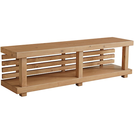 Transitional 82" TV Console with Slat Design