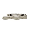 Hickorycraft 712741BD Sectional w/ Two Bumper Ottomans & RAF Chair