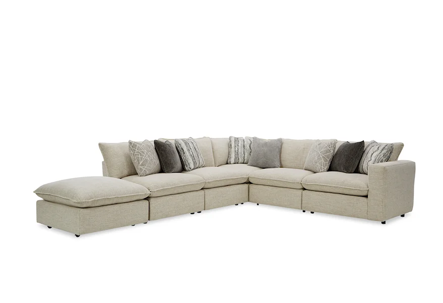 712741BD Sectional w/ One Bumper Ottoman & RAF Chair by Craftmaster at Thornton Furniture