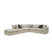 Casual 4-Seat Sectional Sofa w/ One Bumper Ottoman & RAF Chair