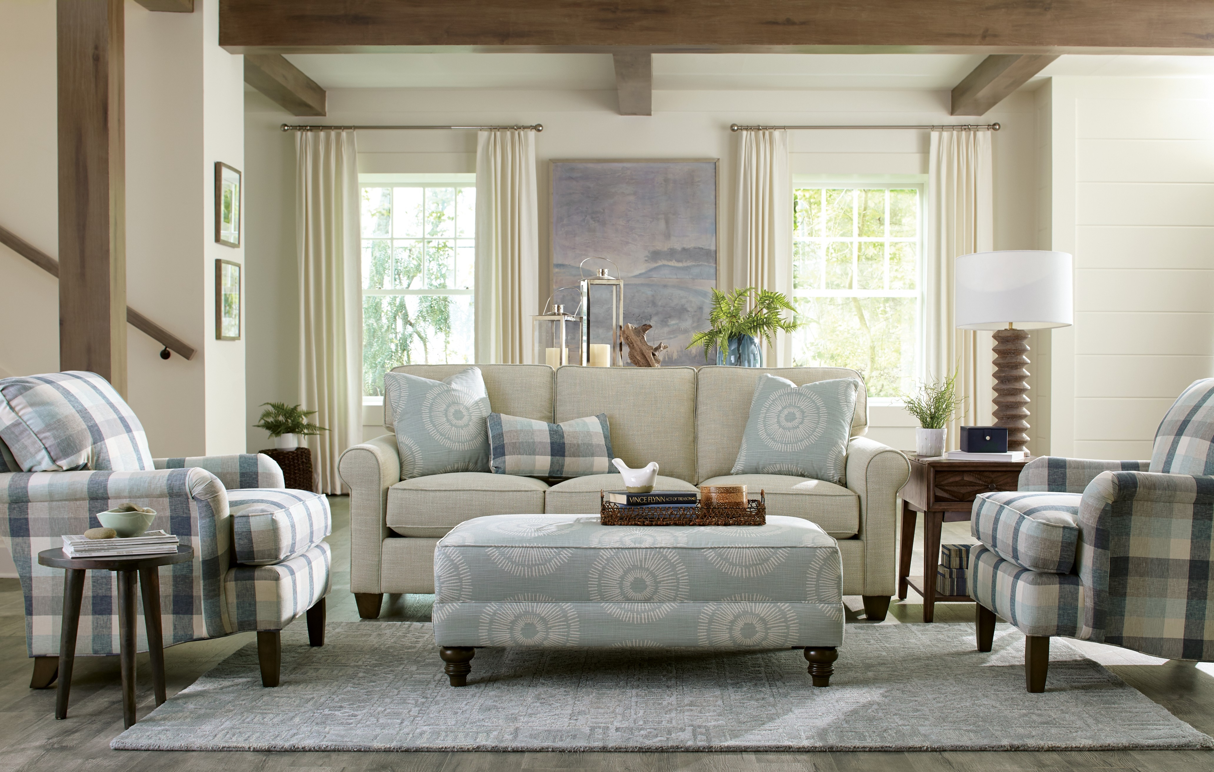 Sofa with Rolled Armrests