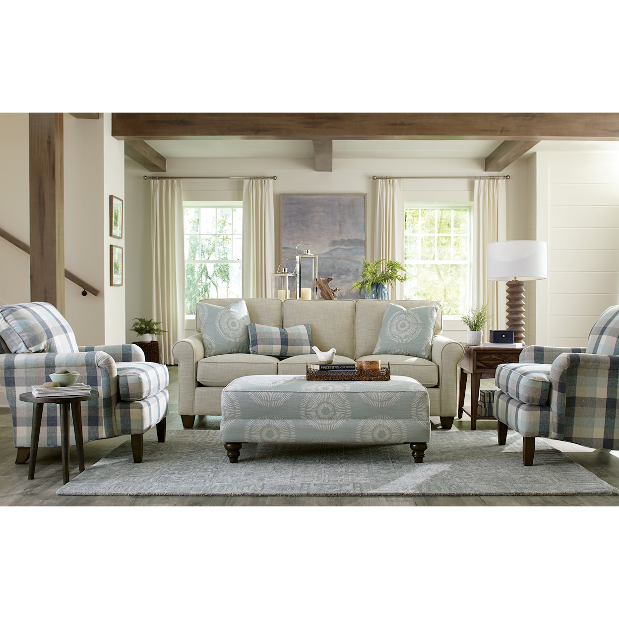 Hickory Craft 717450 Sofa with Rolled Armrests