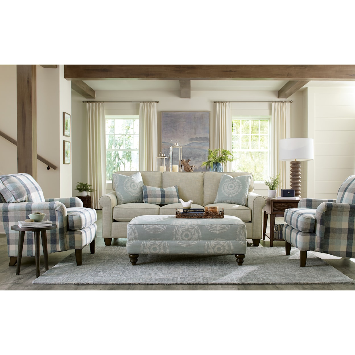 Hickorycraft 717450 Sofa with Rolled Armrests