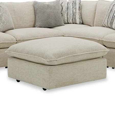 Casual Ottoman with Pillow Top & Casters