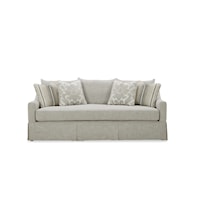 Transitional Sofa with Sloped Armrests & Slipcover