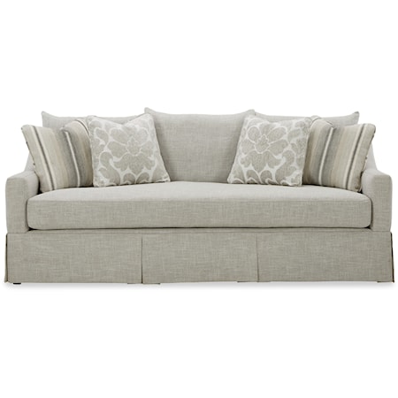 Transitional Sofa with Sloped Armrests & Slipcover
