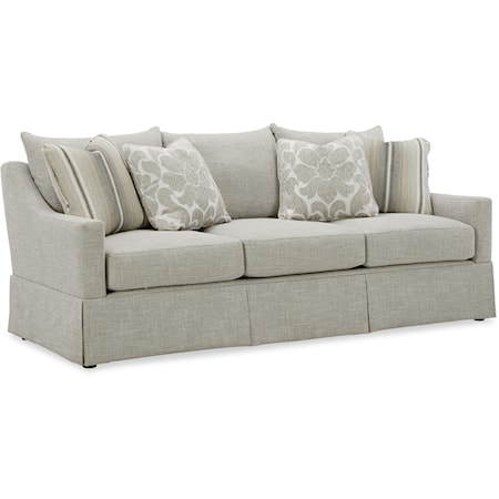 Transitional Sofa with Sloped Track Armrests