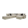 Hickorycraft 712741BD Sectional w/ Two Bumper Ottomans & RAF Chair