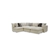 Craftmaster 712741BD Sectional w/ Two Bumper Ottomans & RAF Chair