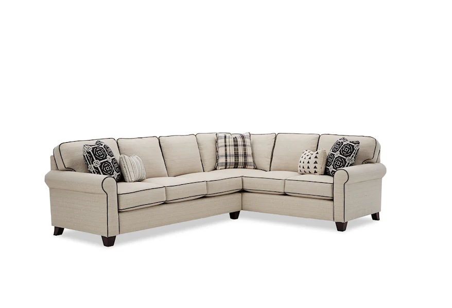 717450 5-Seat Sectional Sofa w/ RAF Return Sofa by Hickorycraft at Malouf Furniture Co.