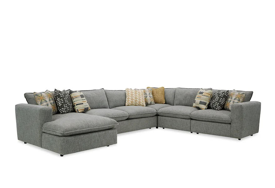 712741BD Sectional Sofa with Large Chaise by Hickory Craft at Godby Home Furnishings