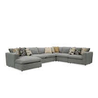 Casual 5-Seat Sectional Sofa with Large LAF Chaise Lounge